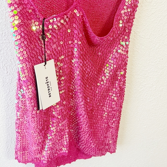 🔥NWT Retrofete Kinley Sequin Crochet Mini Dress Price FIRM - Picture 13 of 14